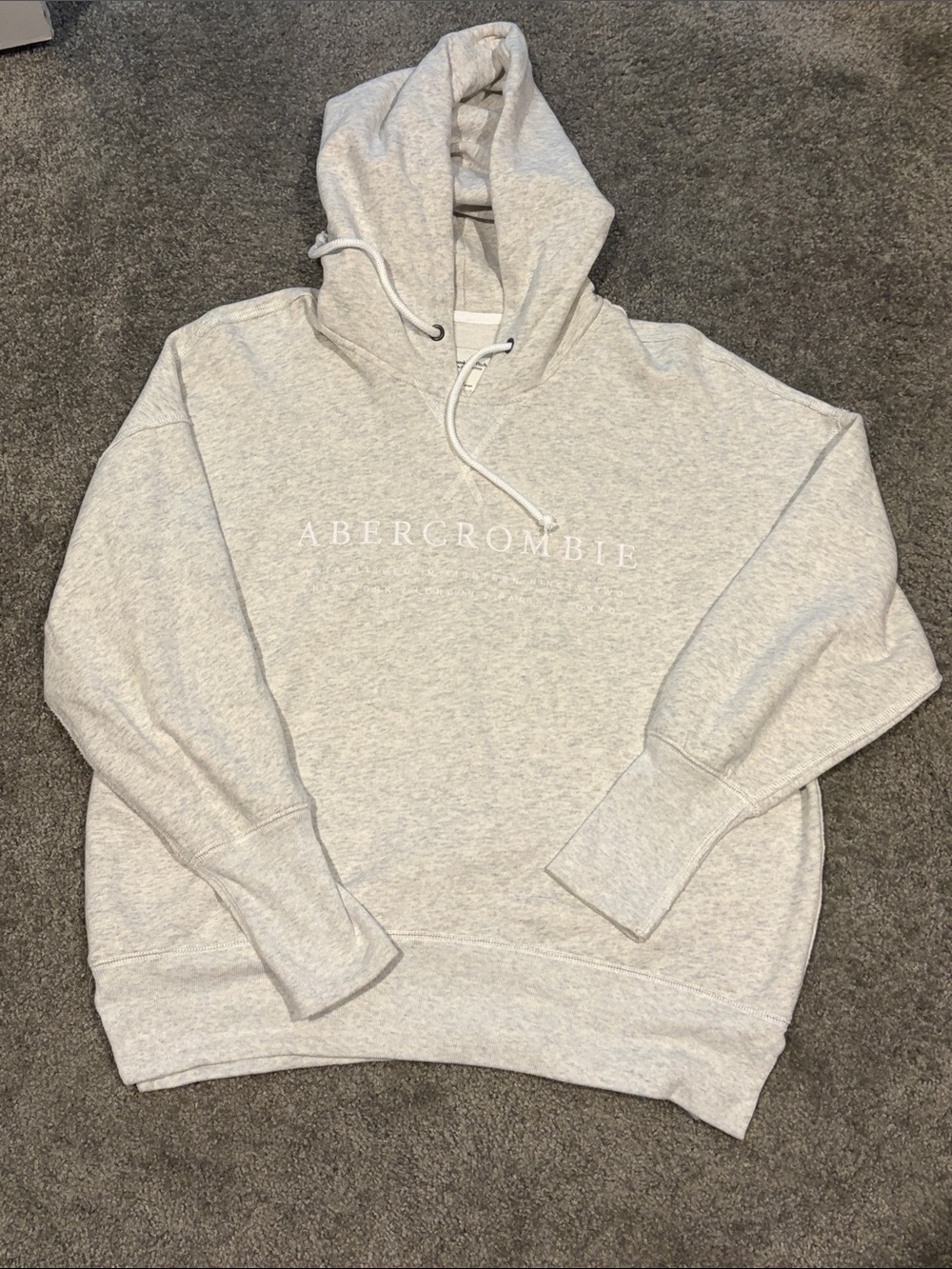 Abercrombie & Fitch Light Gray Crewneck Hoodie Sweatshirt
